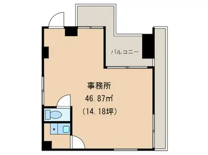 菊地ビル(ワンルーム/4階)の間取り写真