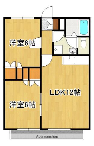 クリークハイツB棟(2LDK/2階)の間取り写真
