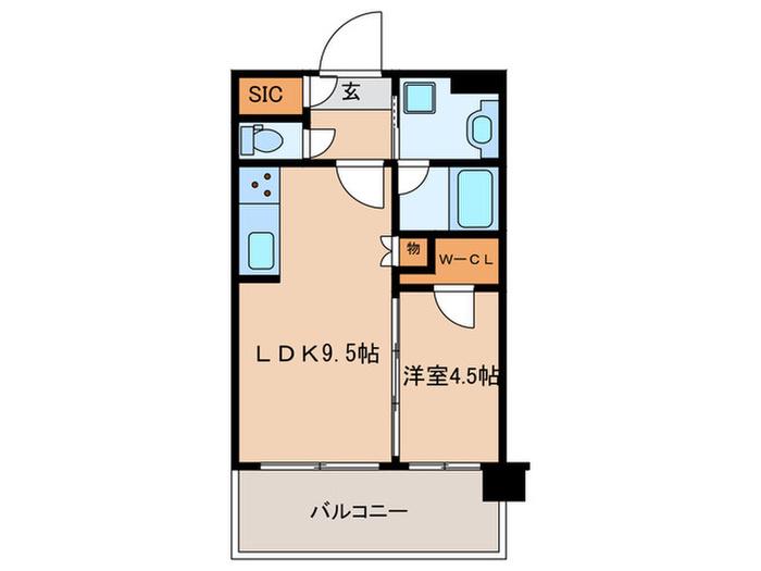 プレサンスロジェ京都西大路(1LDK/7階)の間取り写真
