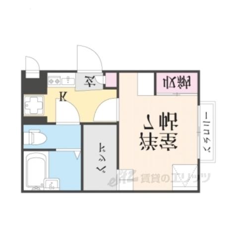 レオパレス三条東山(1K/2階)の間取り写真