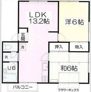 シャインハウスA(2LDK/2階)の間取り写真