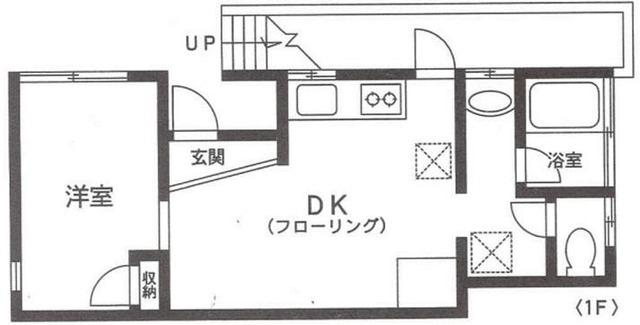 上安松サイトーハウス(1DK/1階)の間取り写真