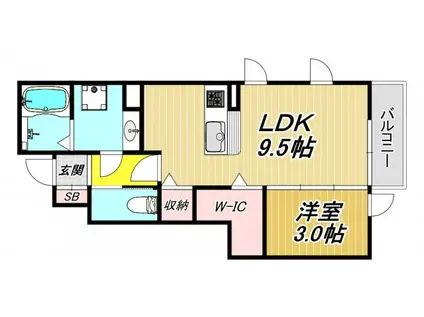 MYDEARLIFE七松II(1LDK/1階)の間取り写真