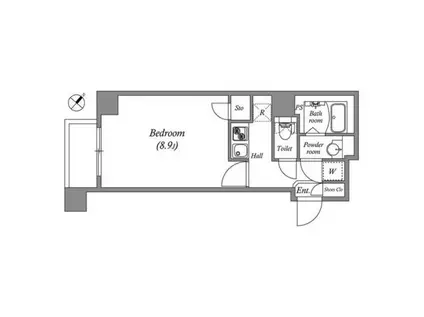 GRAN PASEO 新宿河田町 グランパセオ新宿河田町(1K/4階)の間取り写真