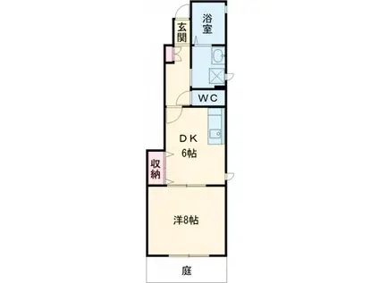 サン アステールA棟(1DK/1階)の間取り写真