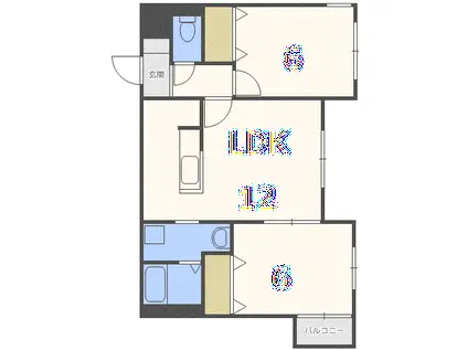 アステローペ北円山(2LDK/4階)の間取り写真