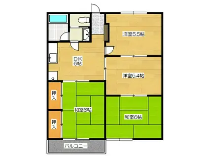 ヴィレッタ平和(3LDK/2階)の間取り写真