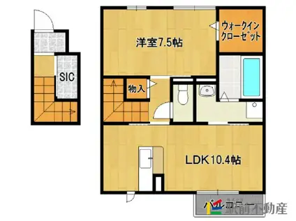 宮の杜A棟(1LDK/2階)の間取り写真