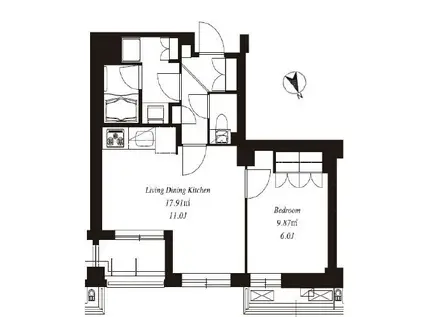 フレンシア田端道灌山(1LDK/2階)の間取り写真