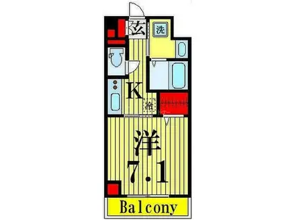 ゴールドリーフ(1K/3階)の間取り写真