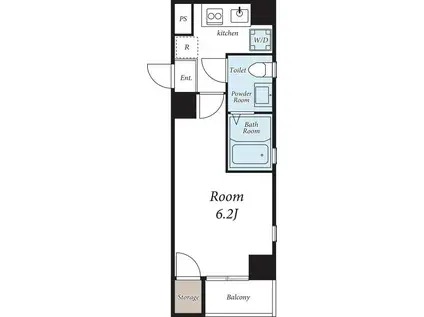 ラティス新橋(1K/2階)の間取り写真