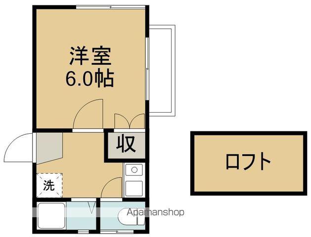 アップルハウス銀杏町B(1K/1階)の間取り写真