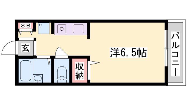 ハイネス モン(1K/1階)の間取り写真