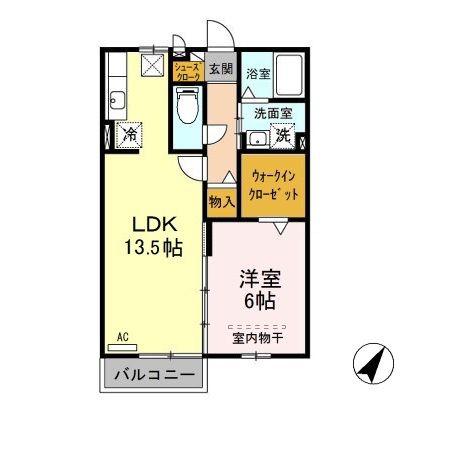 レセンテ A/B(1LDK/1階)の間取り写真