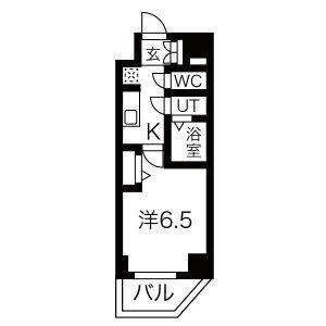 メイクス上前津III(1K/12階)の間取り写真