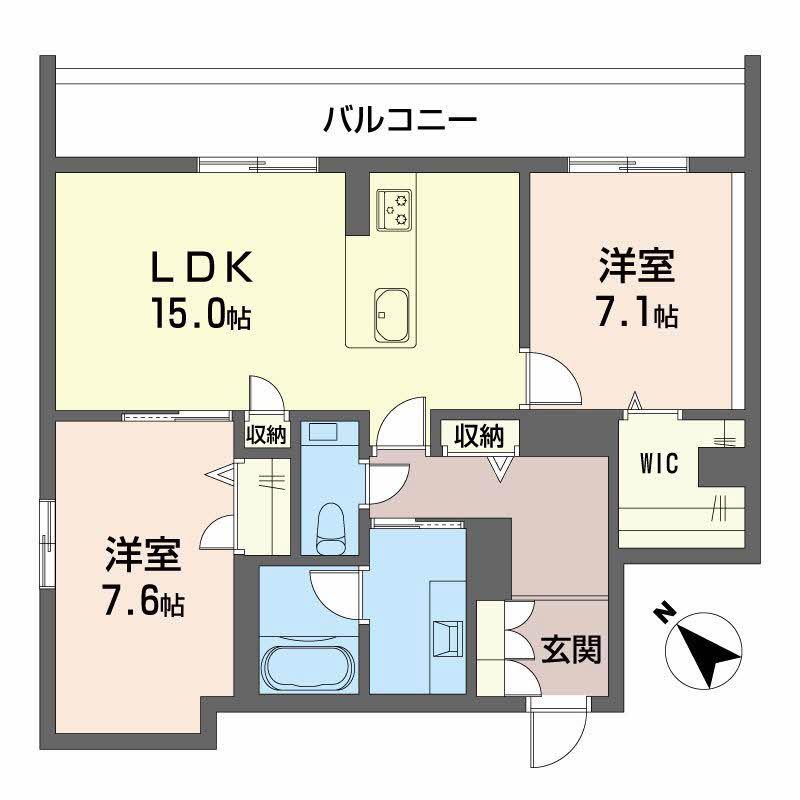 ベラ ルーナ(2LDK/1階)の間取り写真