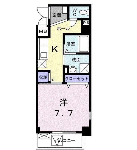 フォルシュ・K(1K/3階)の間取り写真