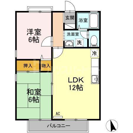 ハウスアーバン(2LDK/2階)の間取り写真