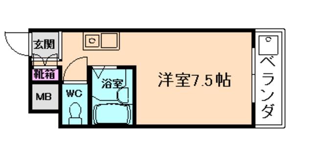 メゾン小花(ワンルーム/2階)の間取り写真