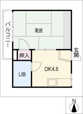 フォーヴル柳原(1DK/1階)の間取り写真