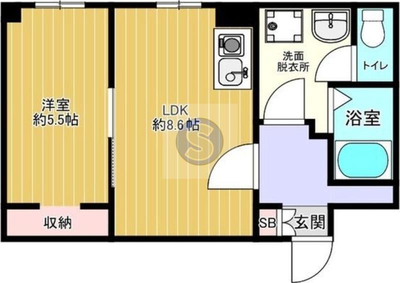 レガーレ谷町(1LDK/7階)の間取り写真