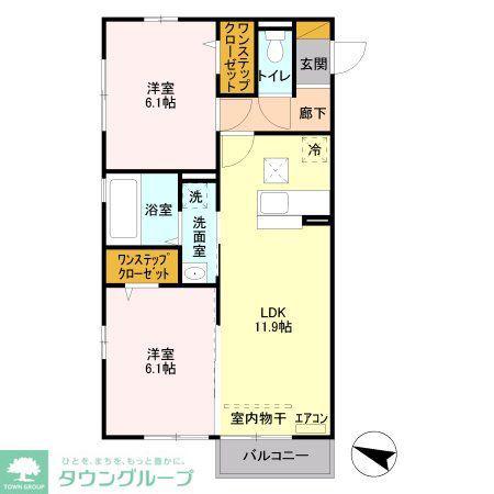 グランコート富士(2LDK/1階)の間取り写真