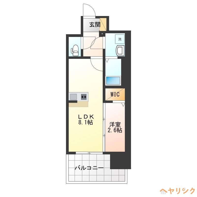 エスリード名古屋STATION ノース(1LDK/6階)の間取り写真