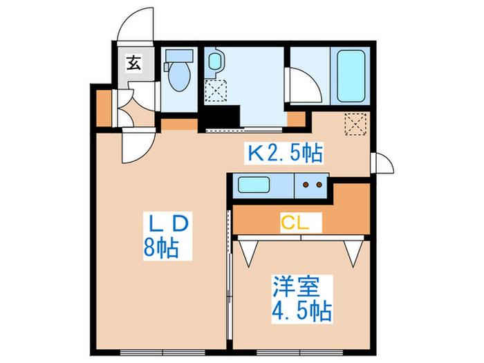 MODERUNOH104(1LDK/1階)の間取り写真