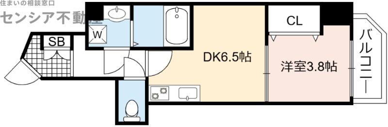 GARDENIA城東ーガルデニア-(1DK/1階)の間取り写真