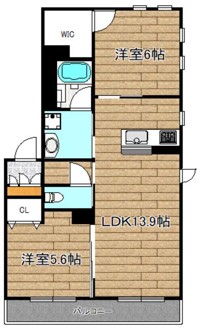 シャーメゾンOW富田II(2LDK/1階)の間取り写真
