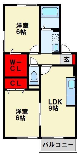 グリーンヒルズ宮前(2DK/2階)の間取り写真