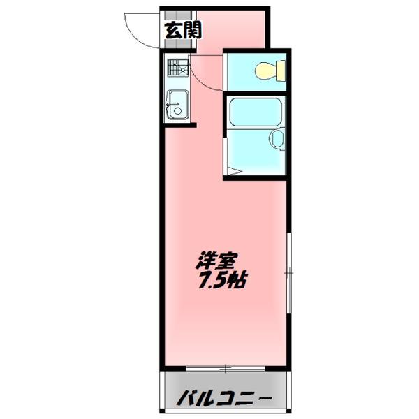 マンション和楽(ワンルーム/2階)の間取り写真
