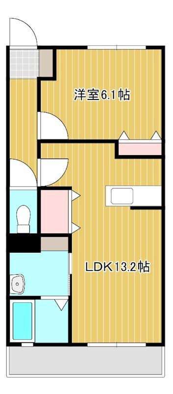 GRANDIR原島(1LDK/1階)の間取り写真