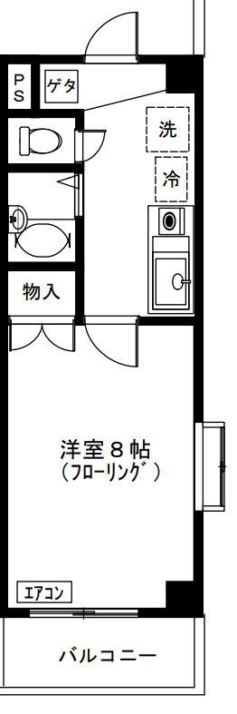 アンシャンテ坂戸(1K/8階)の間取り写真