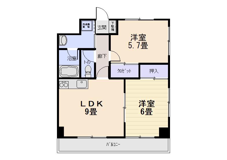 スリーナインマツダ(2LDK/2階)の間取り写真