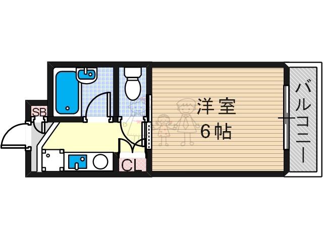 アソシアI番館(1K/5階)の間取り写真