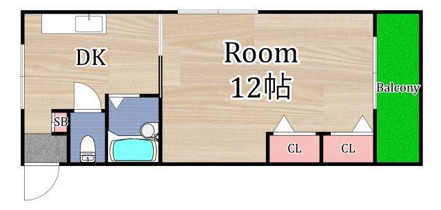 ロイヤル千林(1DK/3階)の間取り写真