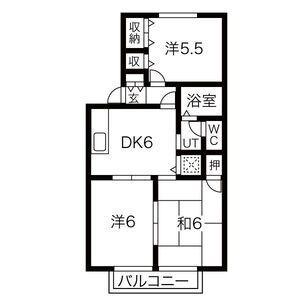 シャルマンイワイ(3DK/2階)の間取り写真