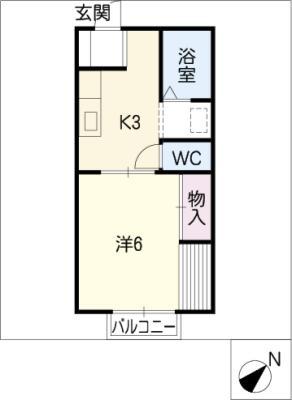 プレセジュール春紀 C棟(1K/1階)の間取り写真