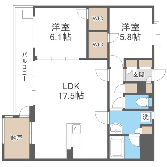 BRAST城西(2SLDK/3階)の間取り写真