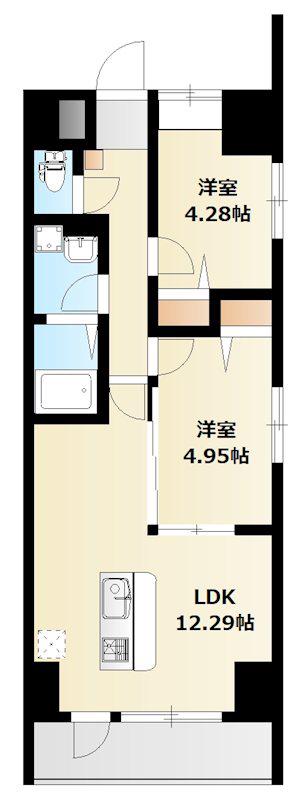 ミリアビタNO.42(2LDK/6階)の間取り写真