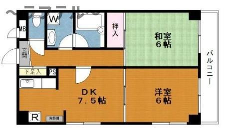 松本マンション(2DK/3階)の間取り写真