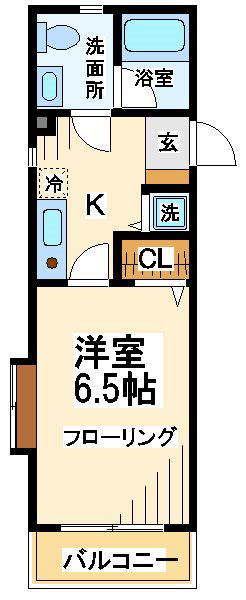 エクセルコート成城(1K/1階)の間取り写真