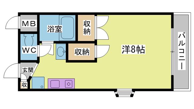 プレアール西神戸(ワンルーム/1階)の間取り写真
