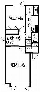 XROOM(1LDK/2階)の間取り写真