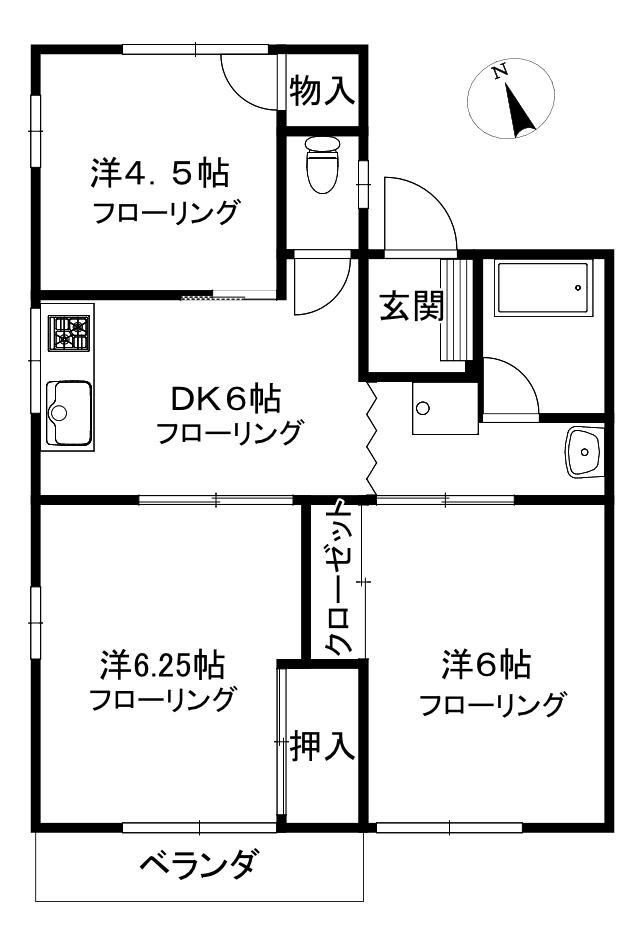 フォーサム南光台(3DK/2階)の間取り写真