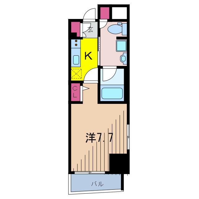 VERXEED KAMEARI(1K/12階)の間取り写真