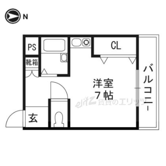 アンフィニィ・橋の内III(1K/2階)の間取り写真