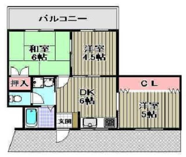 ロイヤルモズ(3DK/3階)の間取り写真