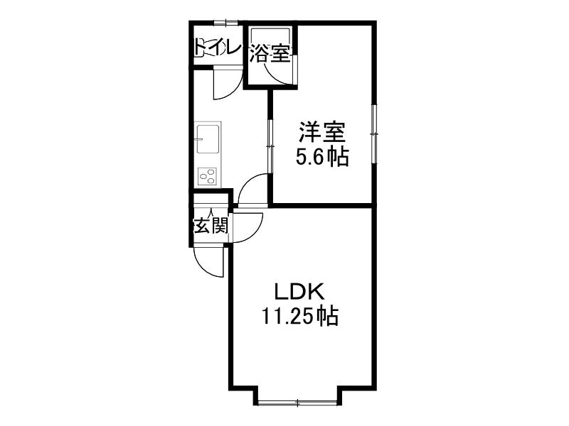 カイセイマンション(1LDK/1階)の間取り写真